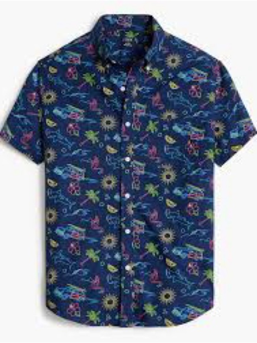J.Crew Hawaiian Printed Short Sleeve Slim XL Flex Casual Shirt